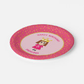 Happy Birthday Princess & Gold Confetti Papieren Bordje (Gekanteld)