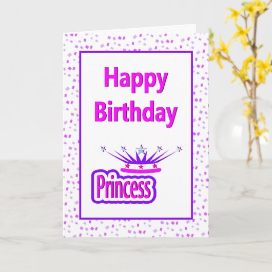 Happy Birthday Princess Kaart (Gele Bloem)