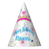 Happy Birthday Princess Paper Party Pet Feesthoedjes (Voorkant)