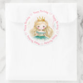 Happy Birthday Princess Ronde Sticker (Tas)