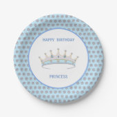 Happy Birthday Princess & Tiara & Diamond Confetti Papieren Bordje (Voorkant)