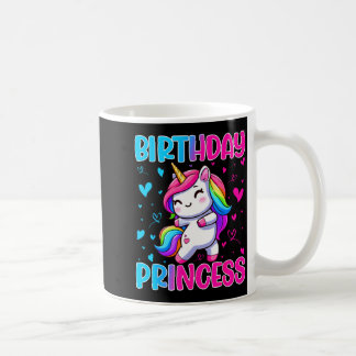 Happy Birthday Princess Unicorn Cute Rainbow Heart Koffiemok