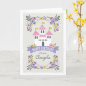 Happy Birthday Princess Wenskaart Kaart (Gele Bloem)