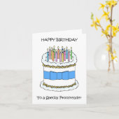 Happy Birthday Proofreader Cake and Candles Kaart (Gele Bloem)