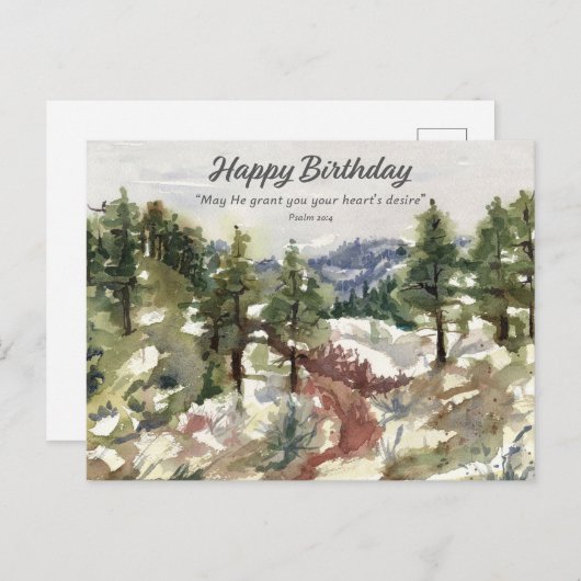 Happy Birthday Psalm 20 Scripture Bible Desert  Briefkaart (Voorkant / Achterkant)