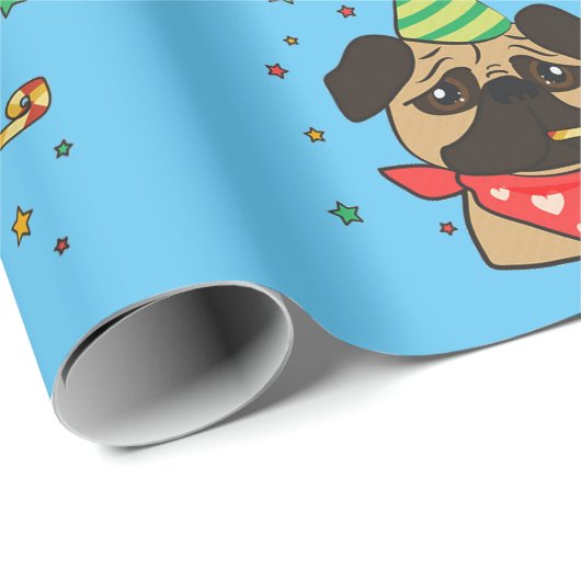 Happy Birthday Pug Boy Cadeaupapier (Rol Hoek)