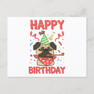 Happy Birthday Pug Bulldog Briefkaart