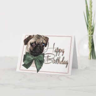 Happy Birthday Pug Card Kaart