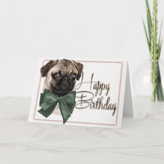 Happy Birthday Pug Card Kaart