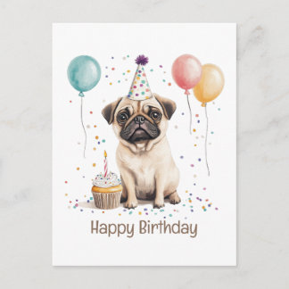 Happy Birthday Pug Dog Briefkaart