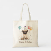 Happy Birthday Pug Dog Tote Bag (Achterkant)