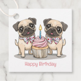 Happy Birthday Pug Dogs Cupcake Bedankjes Labels