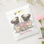 Happy Birthday Pug Dogs Cupcake Bedankzakje (Gezegeld)