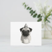 Happy Birthday Pug Feestdagenkaart (Staand voorkant)