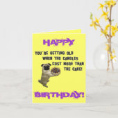 Happy Birthday Pug-kaart Kaart (Gele Bloem)
