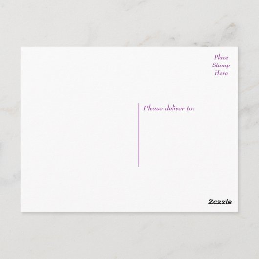 Happy Birthday Pug Puppy Dog Paarse Briefkaart (Achterkant)