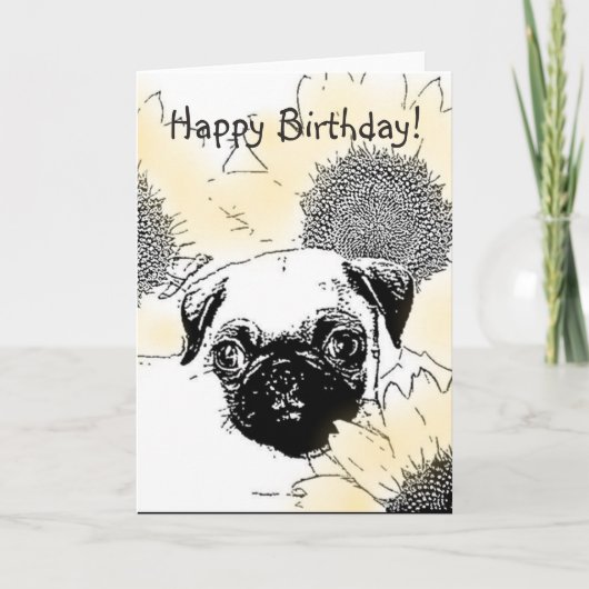 Happy Birthday Pug wenskaart Kaart (Voorkant)