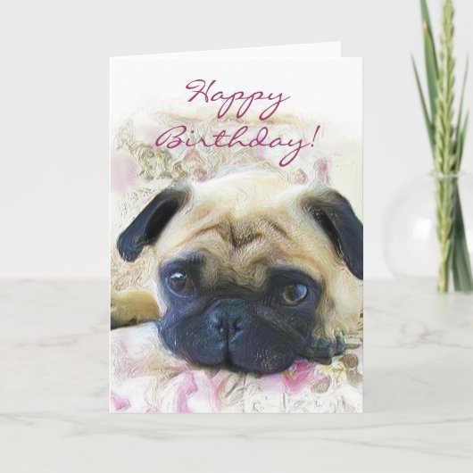 Happy Birthday Pug wenskaart Kaart (Voorkant)
