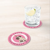 Happy Birthday | Pugicorn Ronde Kartonnen Onderzetter (Insitu)