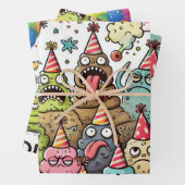 Happy Birthday Puking Monster Inpakpapier Vel (In situ)