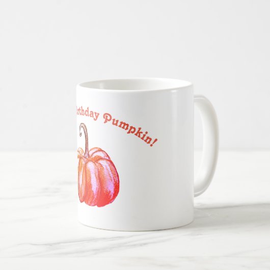 Happy Birthday Pumpkin Custom Mok (Voorkant rechts)
