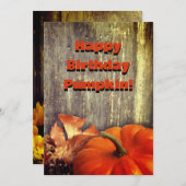 Happy Birthday Pumpkin Kaart (Voorkant / Achterkant)