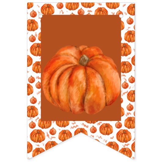 Happy Birthday Pumpkin Party Banner (Eerste vlag)