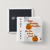 Happy Birthday Pumpkin Vierkante Button 5,1 Cm (Voorkant /achterkant)