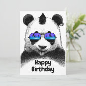 Happy Birthday Punk Panda Kaart (Staand voorkant)