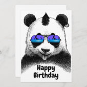 Happy Birthday Punk Panda Kaart (Voorkant / Achterkant)