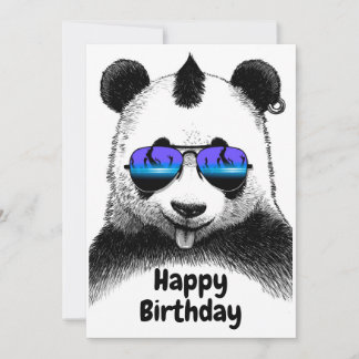 Happy Birthday Punk Panda Kaart
