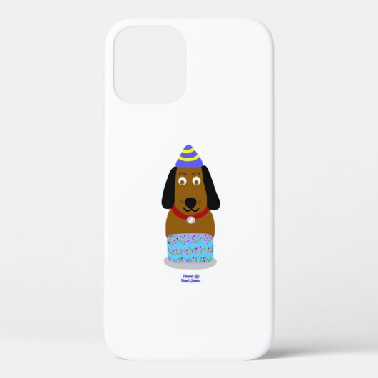 Happy Birthday Pup Apple iPhone 12 Hoesje (Achterkant)