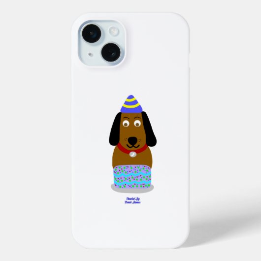 Happy Birthday Pup Apple iPhone 15 Plus Hoesje (Achterkant)