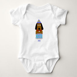 Happy Birthday Pup Baby Jersey Bodysuit