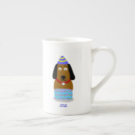 Happy Birthday Pup Bone China Mok