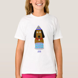 Happy Birthday Pup Girl's White Basic T-Shirt