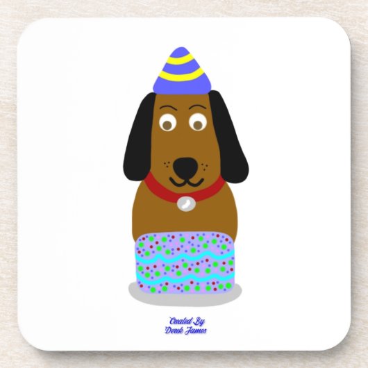 Happy Birthday Pup Hard Plastic Onderzetter (Voorkant)