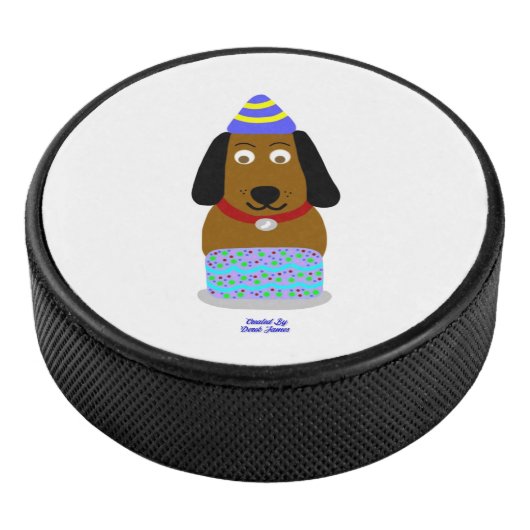 Happy Birthday Pup Hockey Puck (3/4)