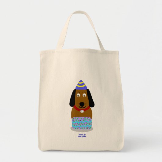 Happy Birthday Pup Kruidenier Canvas tas (Voorkant)
