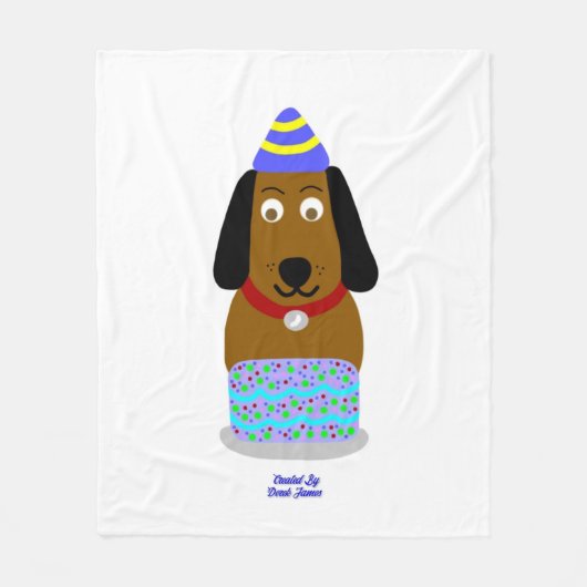 Happy Birthday Pup Medium Fleece Deken (Voorkant)