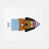 Happy Birthday Pup Medium Fleece Deken (Voorkant (Horizontaal))