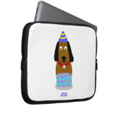 Happy Birthday Pup Neopreen Laptop Sleeve (Voorkant Rechts)