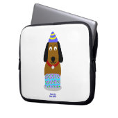 Happy Birthday Pup Neopreen Laptop Sleeve (Voorkant Links)