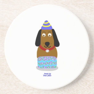 Happy Birthday Pup Sandstone Onderzetter