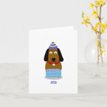 Happy Birthday Pup Verticaal Klein Wenskaart