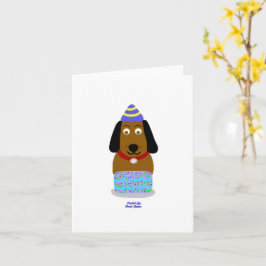 Happy Birthday Pup Verticaal Klein Wenskaart Kaart