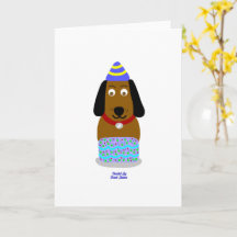 Happy Birthday Pup Vertical Standard Wenskaart