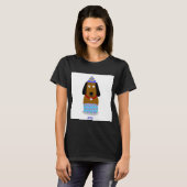 Happy Birthday Pup Vrouwen Zwart Basic T Shirt (Voorkant volledig)