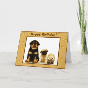 Happy Birthday puppies wenskaart Kaart