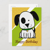 Happy Birthday Puppy Dog Feestdagenkaart (Voorkant / Achterkant)